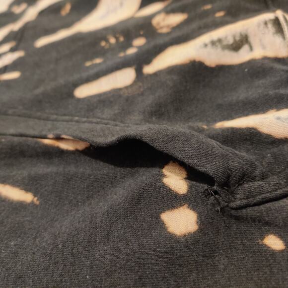 Nike Womens Bleach Tie Dye Hoodie XL High Neck Black Lightweight Blue Tag Grunge - Picture 15 of 16